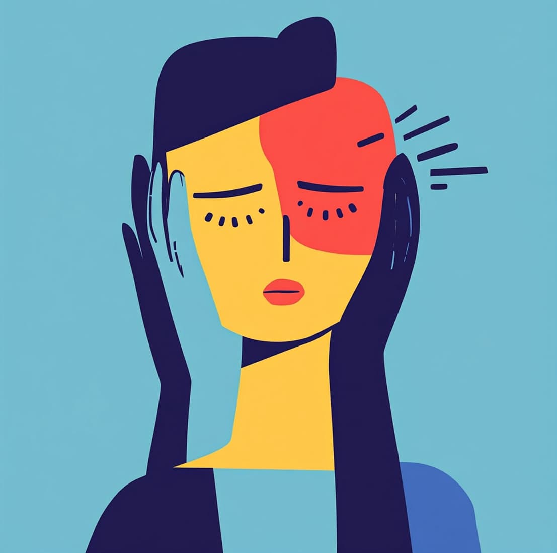 Cluster headache illustration